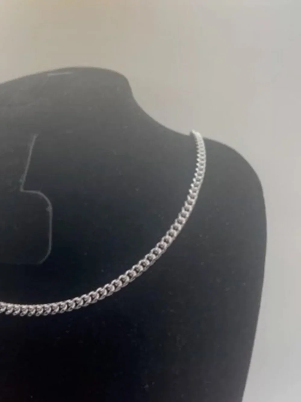 Real Silver Cuban Chain Stainless Steel 4mm 16 Inch Plated Durable Womens